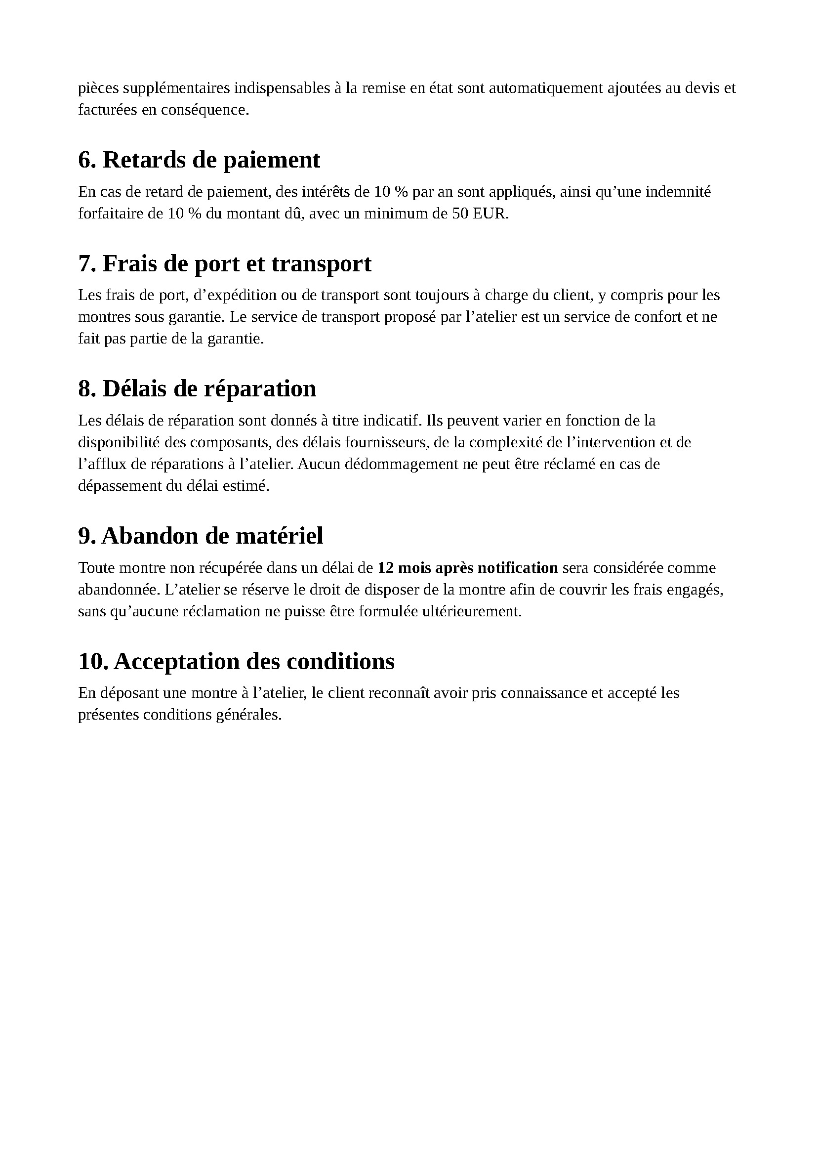 Conditions générales de l’Atelier Christophe Vanderhallen SRL - page 2